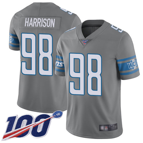Detroit Lions Limited Steel Men Damon Harrison Jersey NFL Football #98 100th Season Rush Vapor Untouchable->youth nfl jersey->Youth Jersey